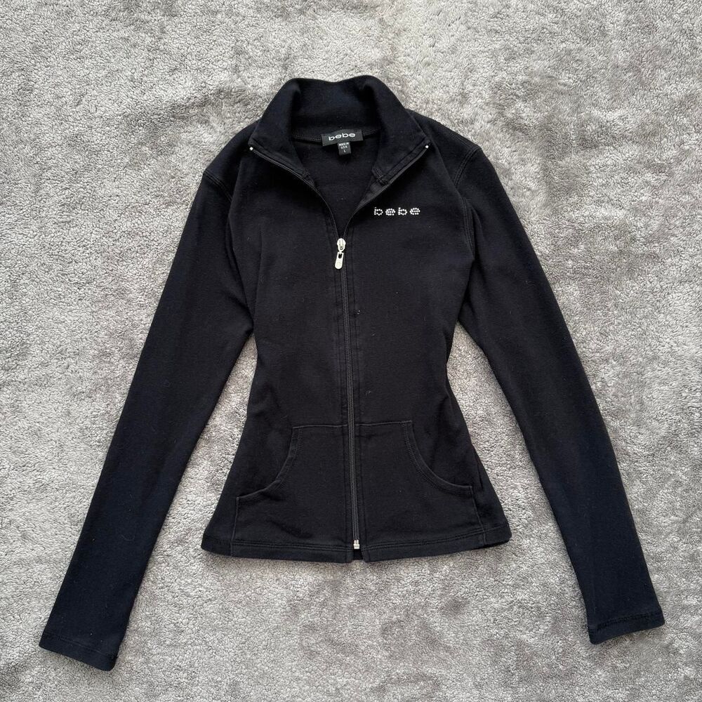 Y2K Bebe black zip up jacket